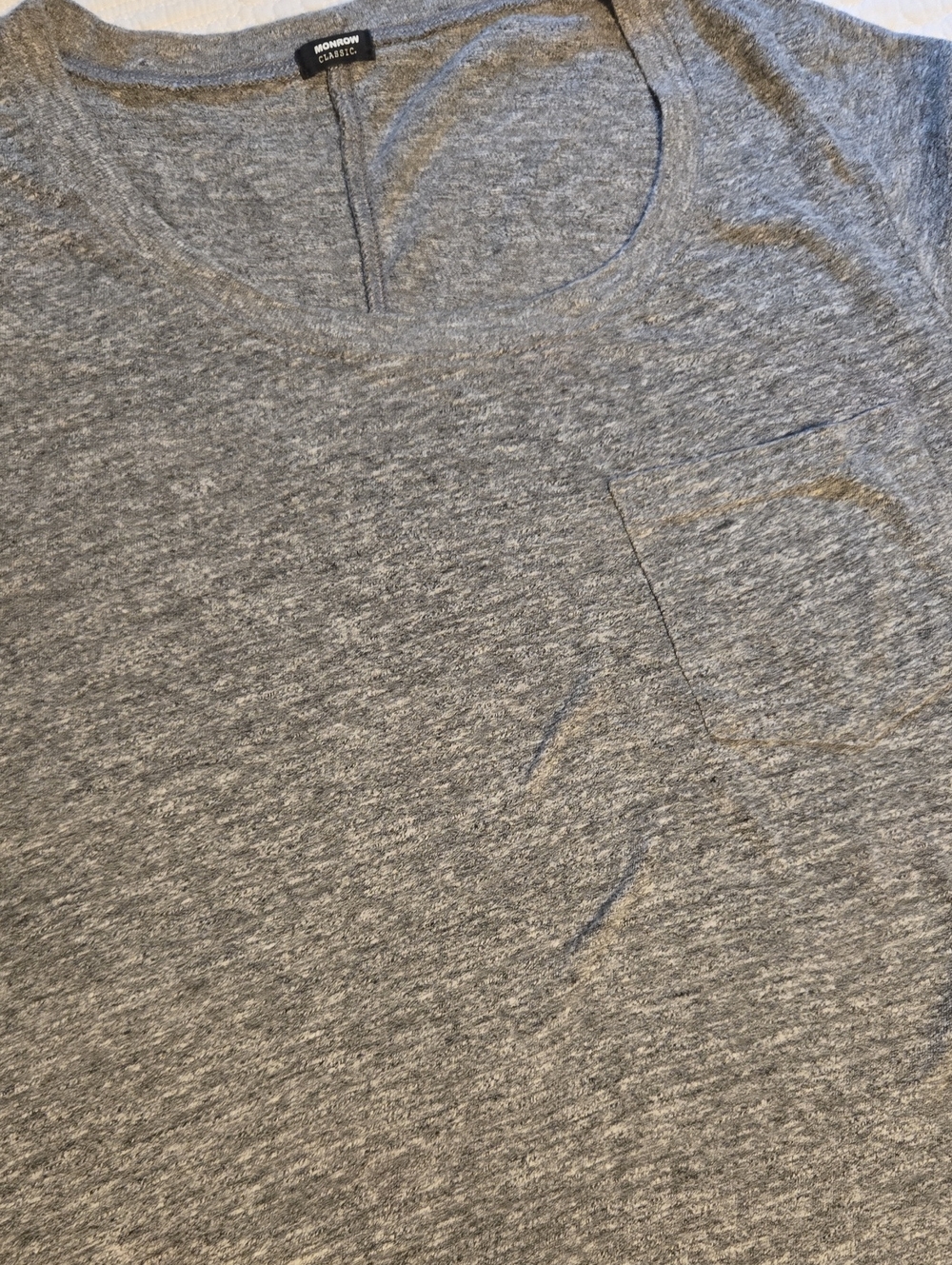 Monrow Classic Women’s Gray Pocket Tee